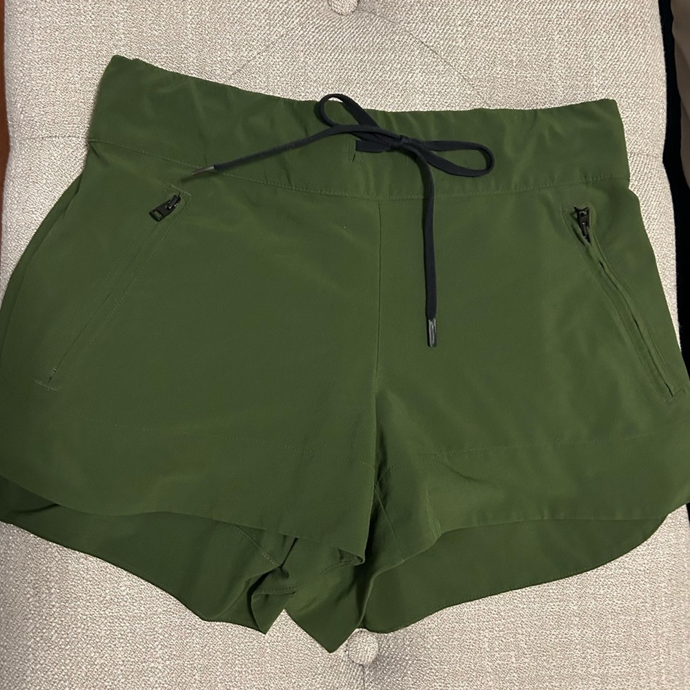 Athleta Dark Green Running Shorts, Like New